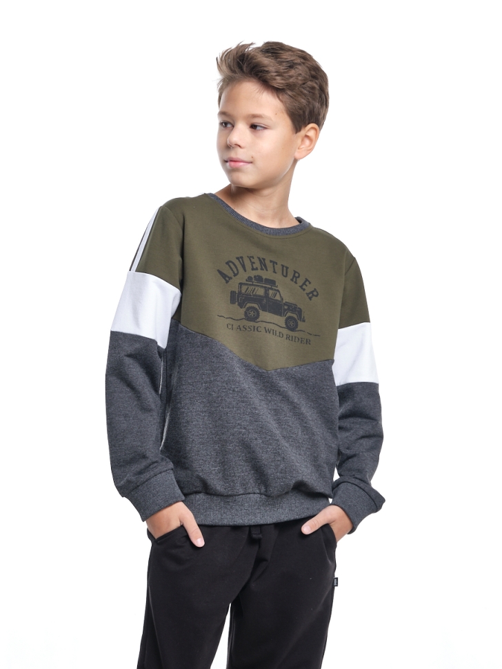 Свитшот для мальчиков Mini Maxi, модель 29333, цвет хаки - Свитшоты для мальчиков