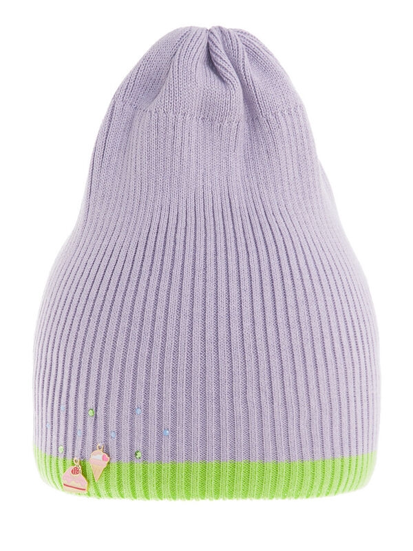 Шапка для девочки Тортик, Миалт светло-сиреневый, весна-осень - Для девочек весна-осень