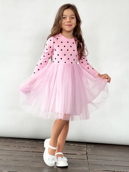 Платье для девочки нарядное БУШОН ST51, цвет розовый - Платья коктельные / вечерние