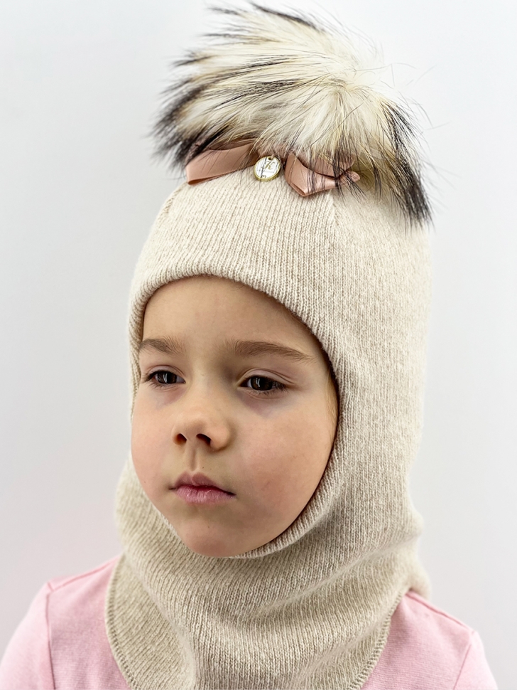 Шапка-шлем Конни св.беж - Шапки-шлемы зима-осень