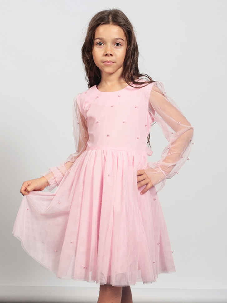 Платье для девочки нарядное БУШОН ST511, цвет розовый - Платья коктельные / вечерние