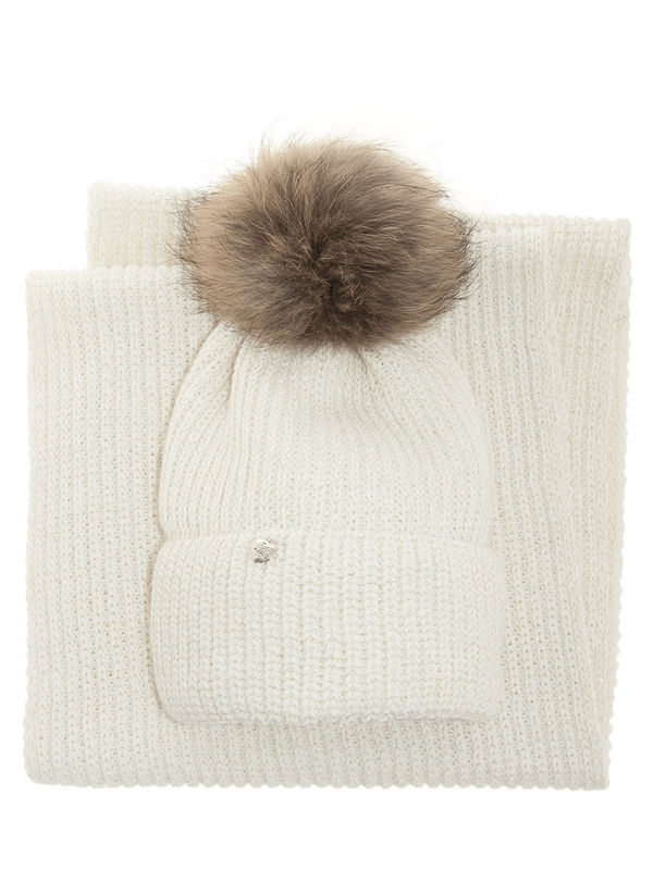 Комплект для девочки Элинор комплект, Миалт белый, зима - Комплекты: шапка и шарф