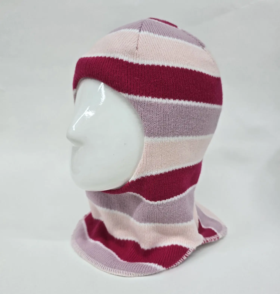 Шапка-шлем для девочки зима, скб сирень+малина+св.розовый - Шапки-шлемы зима-осень