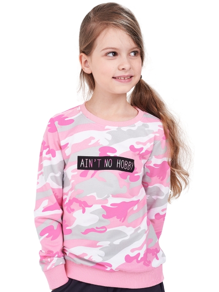 Свитшот для девочек Fifteen, модель 2071, цвет розовый - Свитшоты / джемпера