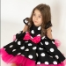 Платье для девочки нарядное БУШОН ST44, стиляги, цвет черный, принт крупный горох