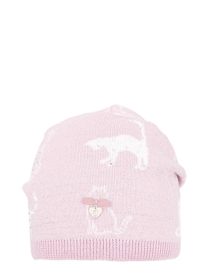Шапка для девочки Пятнашки, Миалт бледно-розовый/белый, весна-осень