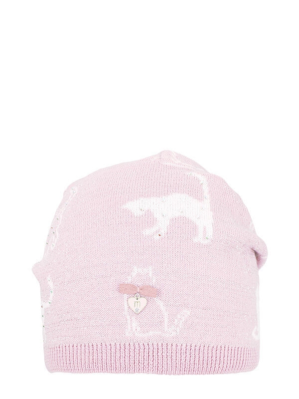 Шапка для девочки Пятнашки, Миалт бледно-розовый/белый, весна-осень - Для девочек весна-осень