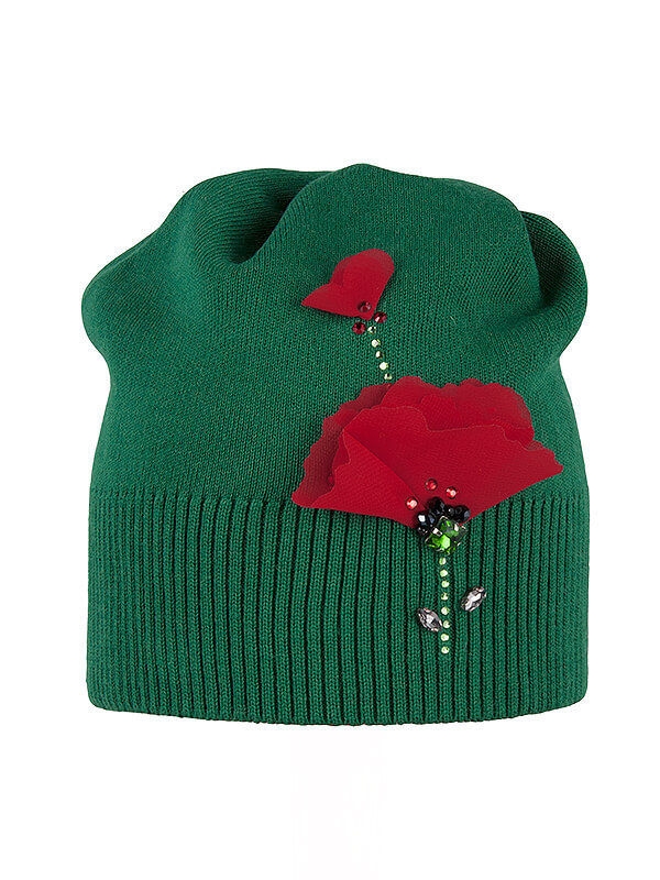 Шапка для девочки Маковка, Миалт зеленый, весна-осень - Для девочек весна-осень