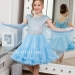 Платье нарядное для девочки Шармель, Lila Style (голубой песок/голубой - пайетки)