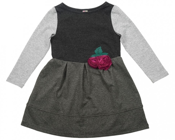 Платье для девочек Mini Maxi, модель 3770, цвет черный/графит - Платья для девочек с коротким рукавом