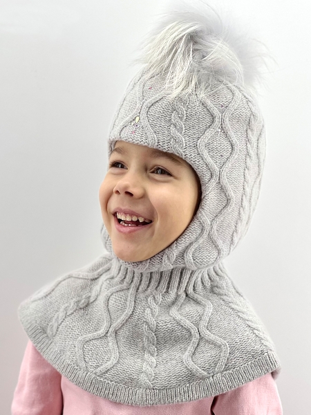 Шапка-шлем Пифия св.серый - Шапки-шлемы зима-осень