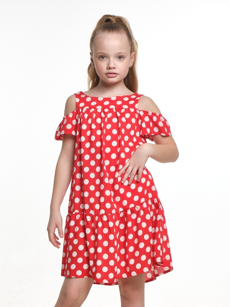 Платье для девочек Mini Maxi, модель 7180, цвет красный/мультиколор - Платья для девочек с коротким рукавом