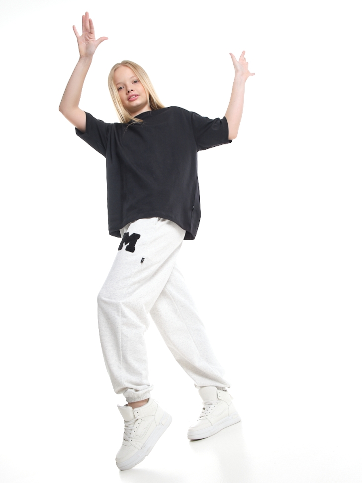 Брюки для девочек Mini Maxi, модель 7611, цвет светло/серый/меланж - Брючки / джоггеры спортивные