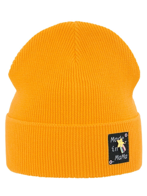 Шапка Made in mama, Миалт светло-оранжевый, весна-осень - Для девочек весна-осень