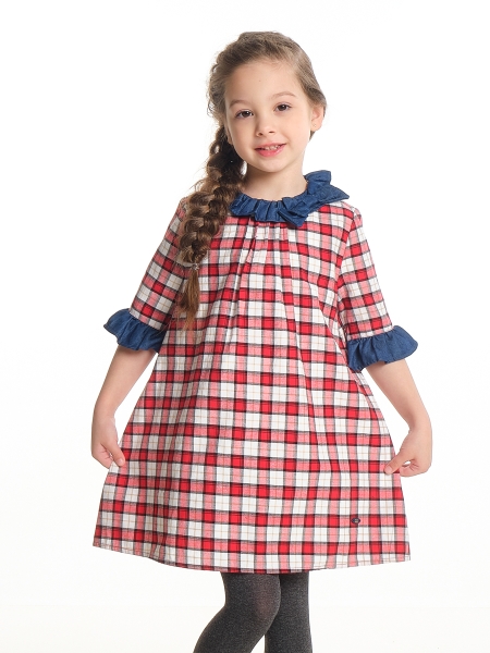 Платье для девочек Mini Maxi, модель 6244, цвет клетка - Платья для девочек с рукавом 3/4