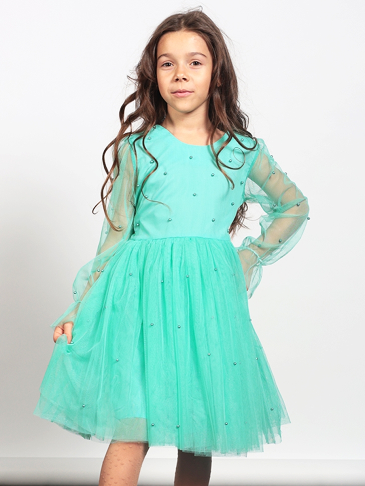 Платье для девочки нарядное БУШОН ST511, цвет бирюзовый - Платья коктельные / вечерние