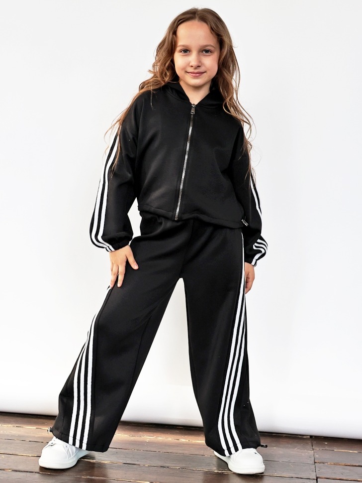 Спортивный костюм для девочки БУШОН SP224, цвет черный - Костюмы спортивные