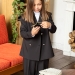 Костюм для девочки пиждак и брюки БУШОН SK80, цвет черный