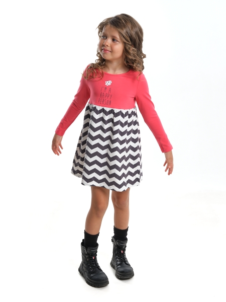Платье для девочек Mini Maxi, модель 2360, цвет коралловый - Платья для девочек с длинным рукавом