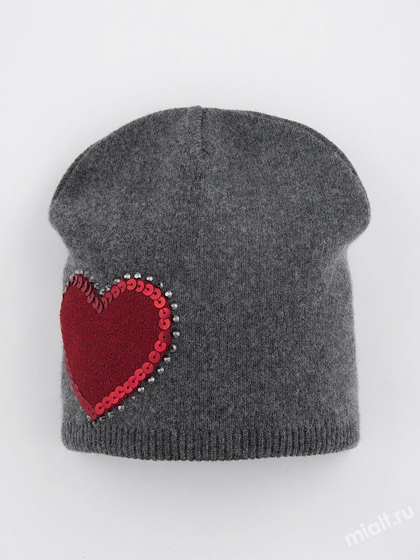 Шапка для девочки XXL, Миалт темно-серый, весна-осень-зима - Для девочек весна-осень