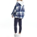 Худи для девочек Mini Maxi, модель 8046, цвет синий/клетка