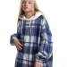 Худи для девочек Mini Maxi, модель 8046, цвет синий/клетка
