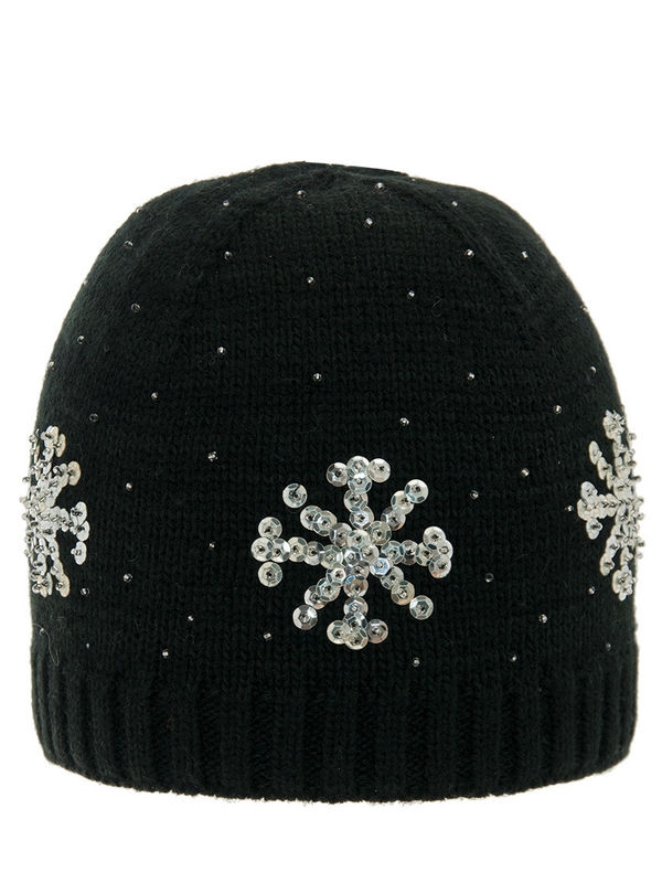 Шапка для девочки Снегопад, Миалт черный - Зимние шапки для девочек