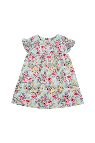 Платье для девочек Mini Maxi, модель 4319, цвет бирюзовый/мультиколор - Платья для девочек с коротким рукавом