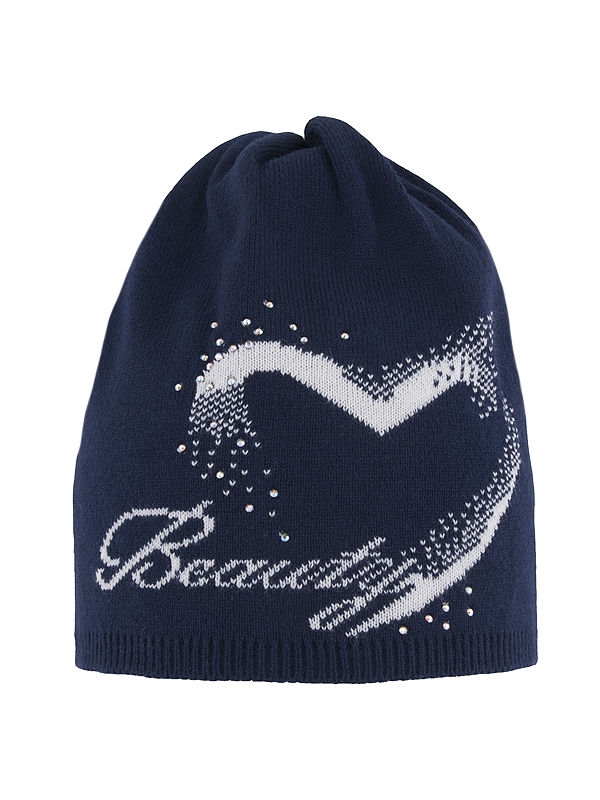 Шапка для девочки Beauty, Миалт темно-синий/белый, весна-осень - Для девочек весна-осень