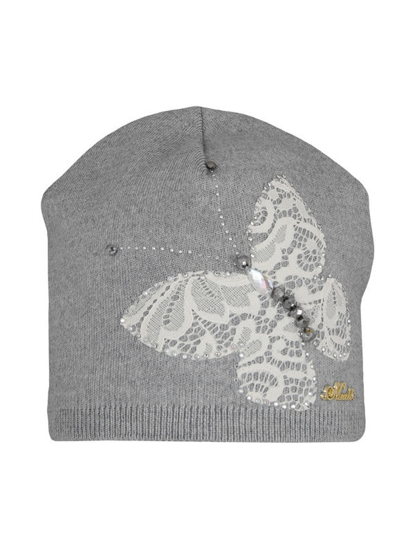 Шапка для девочки Веснянка, Миалт серый/белый - Для девочек весна-осень