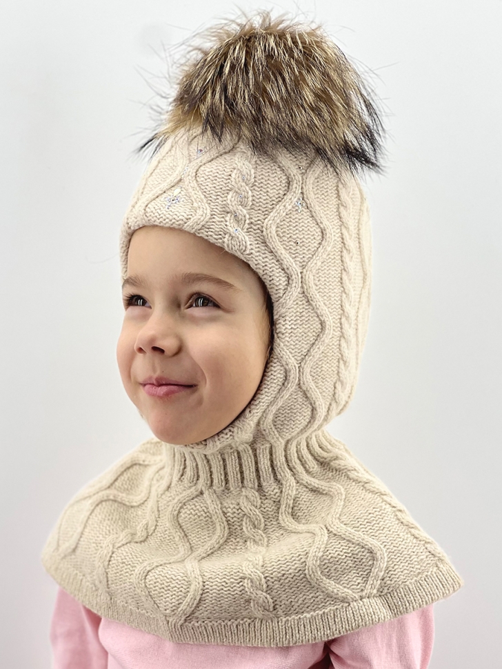 Шапка-шлем Пифия св.бежевый - Шапки-шлемы зима-осень