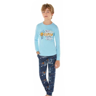 Пижама для мальчика, цвет Голубой, 9629-Baykar