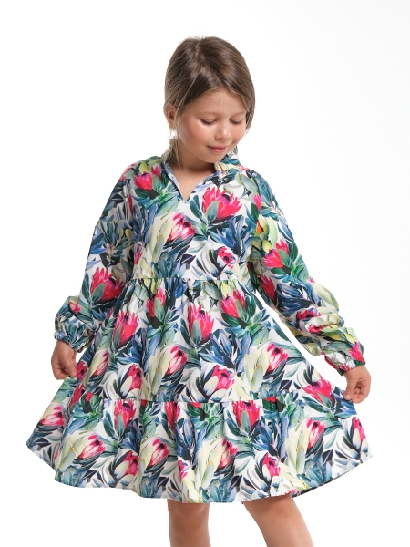Платье для девочек Mini Maxi, модель 79333, цвет мультиколор/мультиколор - Платья для девочек с длинным рукавом