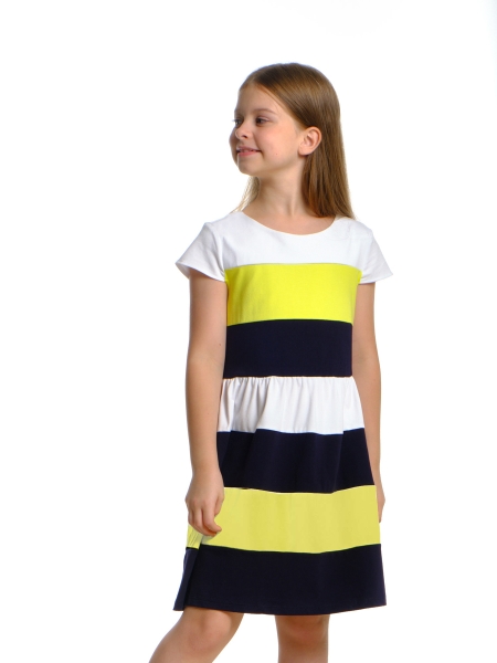 Платье для девочек Mini Maxi, модель 2830, цвет неон/желтый - Платья для девочек с коротким рукавом