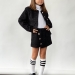 Костюм для девочки пиждак и юбка-шорты БУШОН SK80, цвет черный