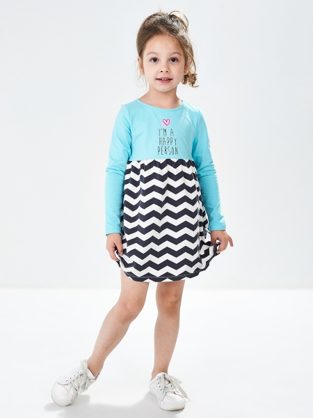 Платье для девочек Mini Maxi, модель 2360, цвет бирюзовый - Платья для девочек с длинным рукавом