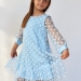 Платье для девочки нарядное БУШОН ST53, цвет голубой/белый горох