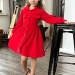 Платье для девочки школьное БУШОН ST73, цвет красный