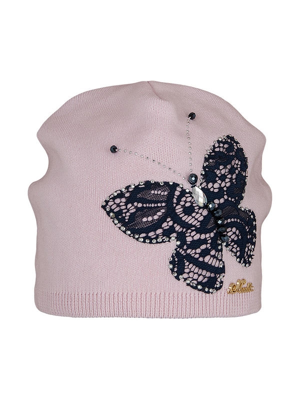 Шапка для девочки Веснянка, Миалт бледно-розовый/темно-синий - Для девочек весна-осень