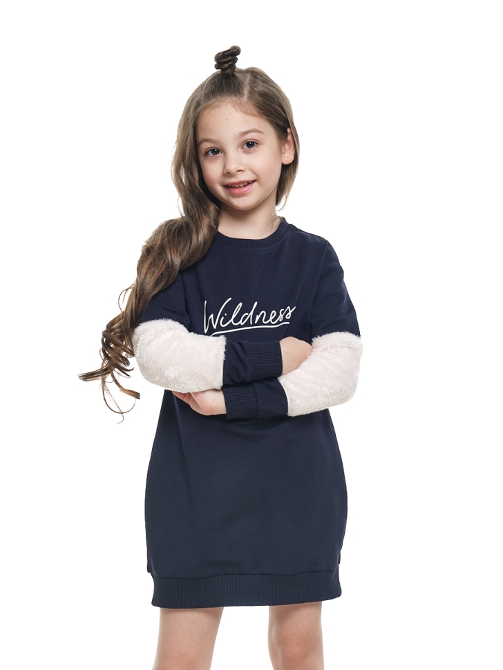 Платье для девочек Mini Maxi, модель 6843, цвет темно-синий - Платья для девочек с длинным рукавом