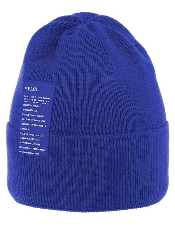 Шапка Текст, Миалт ярко-джинсовый - Шапки весна-осень