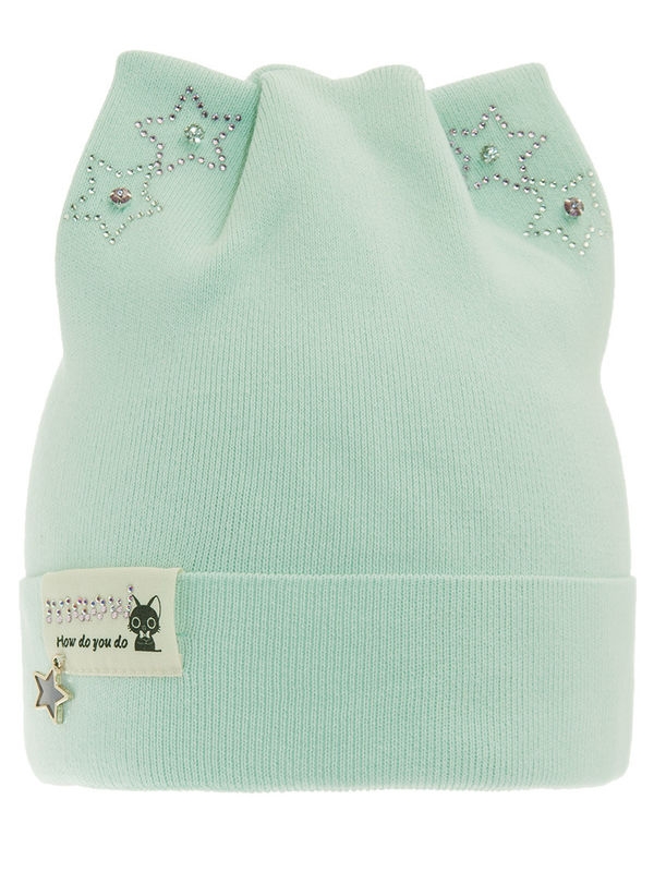 Шапка для девочки Симпатяга, Миалт мятный - Для девочек весна-осень