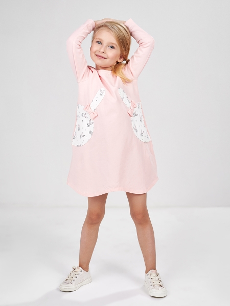 Платье для девочек Mini Maxi, модель 4985, цвет розовый - Платья для девочек с длинным рукавом