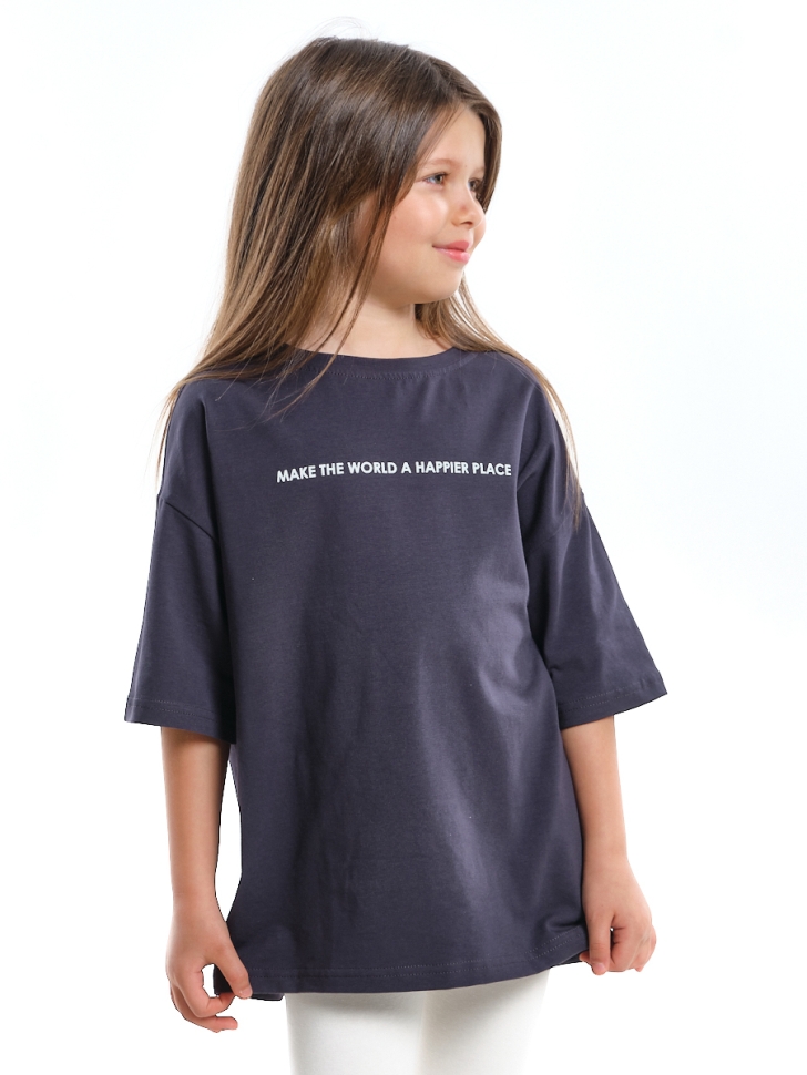 Футболка для девочек Mini Maxi, модель 5171, цвет антрацит - Футболки для девочек