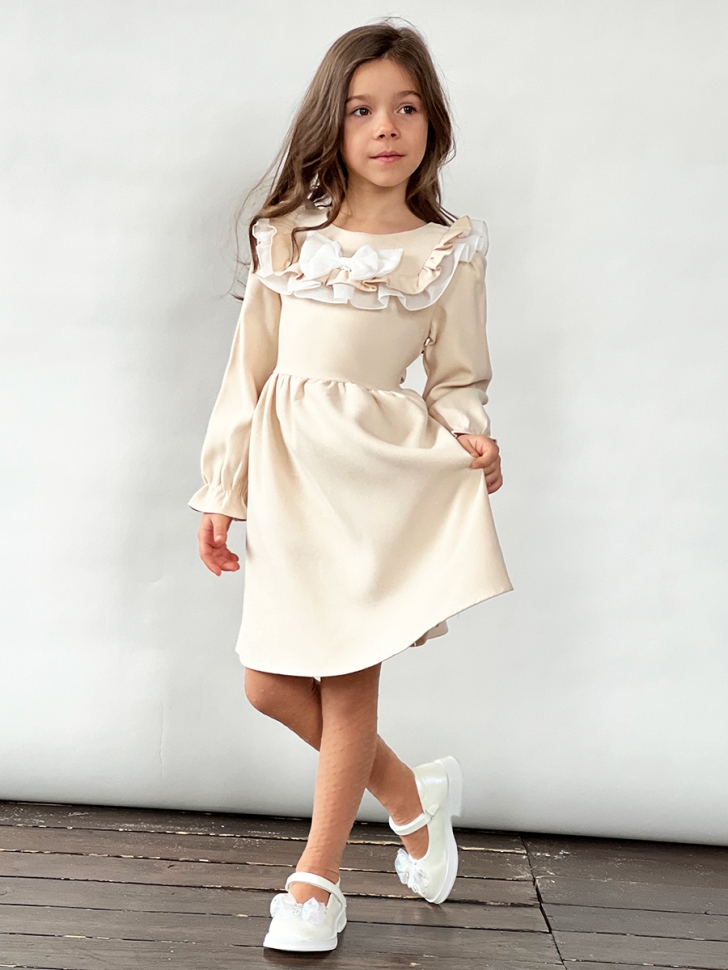 Платье для девочки нарядное БУШОН ST59, цвет айвори - Платья коктельные / вечерние