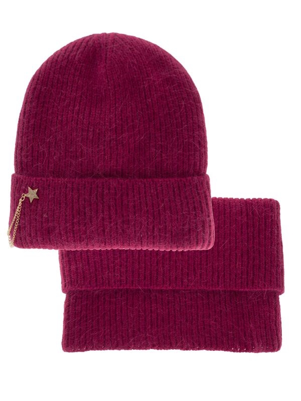 Комплект для девочки Экстра, Миалт бордовый, зима - Комплекты: шапка и шарф