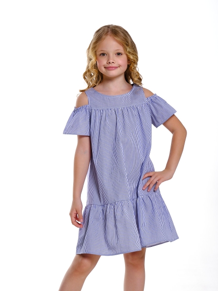 Платье для девочек Mini Maxi, модель 7575, цвет синий/мультиколор - Платья для девочек с коротким рукавом