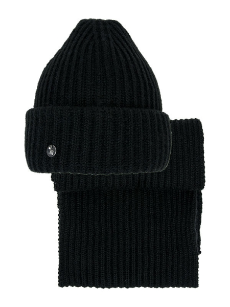 Комплект для девочки Сон комплект, Миалт черный, весна-осень - Комплект: шапочки и шарф
