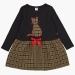 Платье для девочек Mini Maxi, модель 3737, цвет черный/хаки/клетка