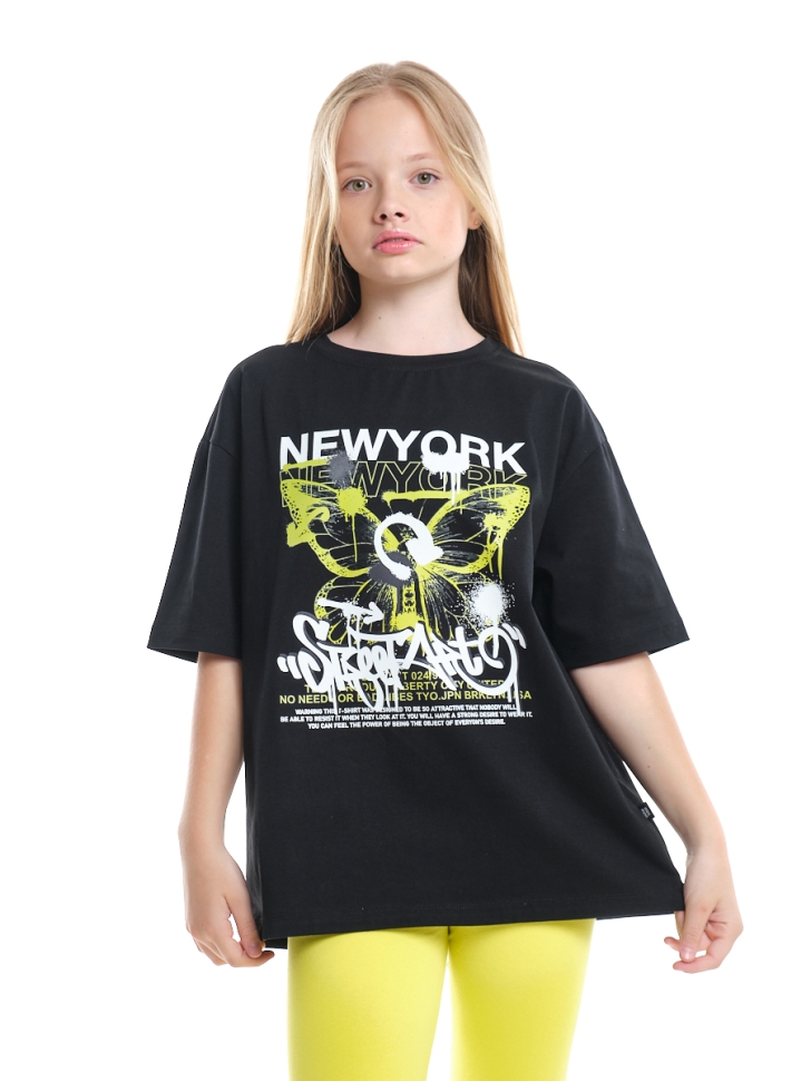 Футболка для девочек Mini Maxi, модель 9011, цвет черный - Футболки для девочек